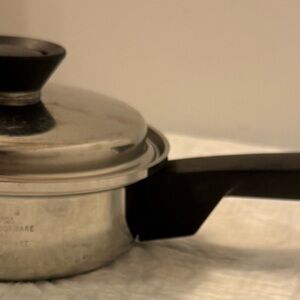 Vintage Duncan Hines Stainless Steel One Quart Saucepan with Lid
